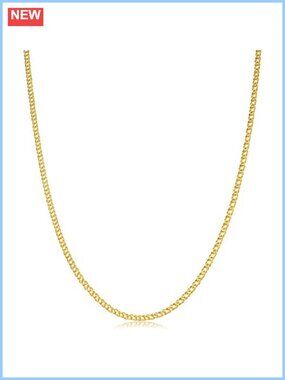 10k Yellow Gold 2mm Weave Curb Chain Necklace 16"